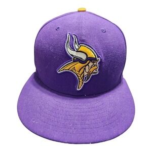 New Era 59FIFTY Minnesota Vikings Fitted Hat Size 7 Purple Yellow NFL Cap